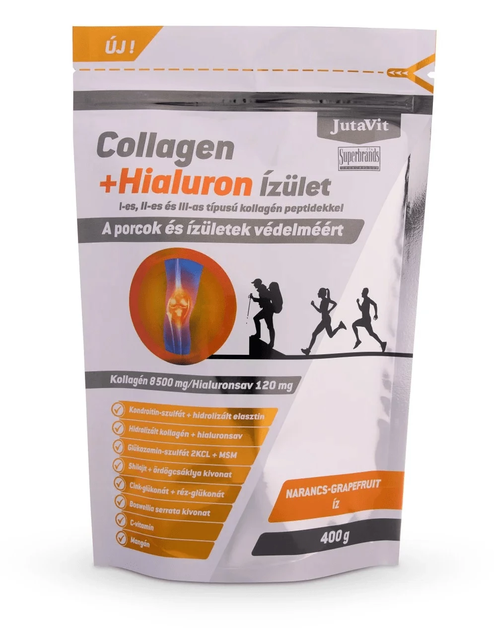 JUTAVIT COLLAGEN+HIALURON IZÜLET NARANCS-GRAPEFRUIT ÍZBEN 400G