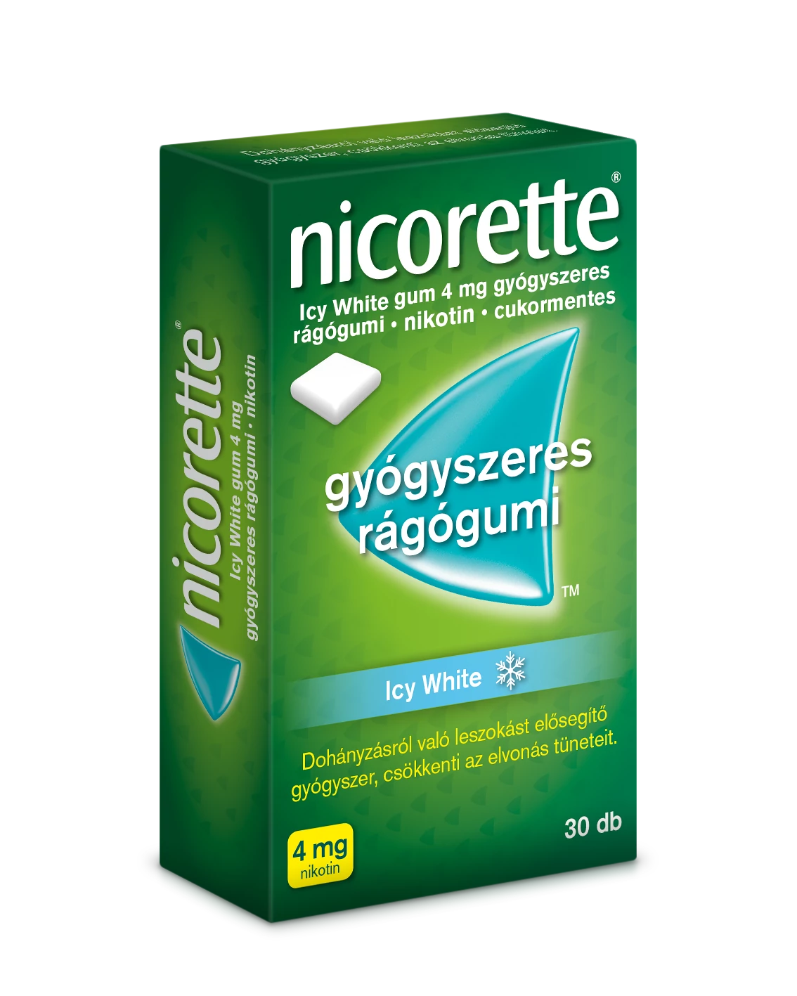 NICORETTE ICY WHITE GUM 4MG GYÓGYSZERES RÁGÓGUMI 30X