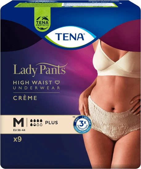 TENA LADY PANTS PLUS M INKONTINENCIA FEHÉRNEMŰ KRÉMSZÍNŰ 9X