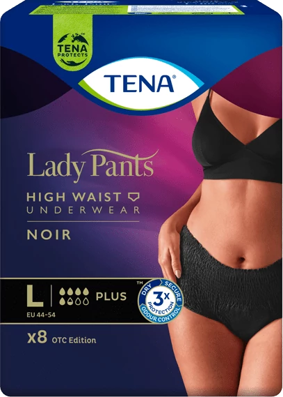 TENA LADY PANTS PLUS L INKONTINENCIA FEHÉRNEMŰ FEKETE 8X