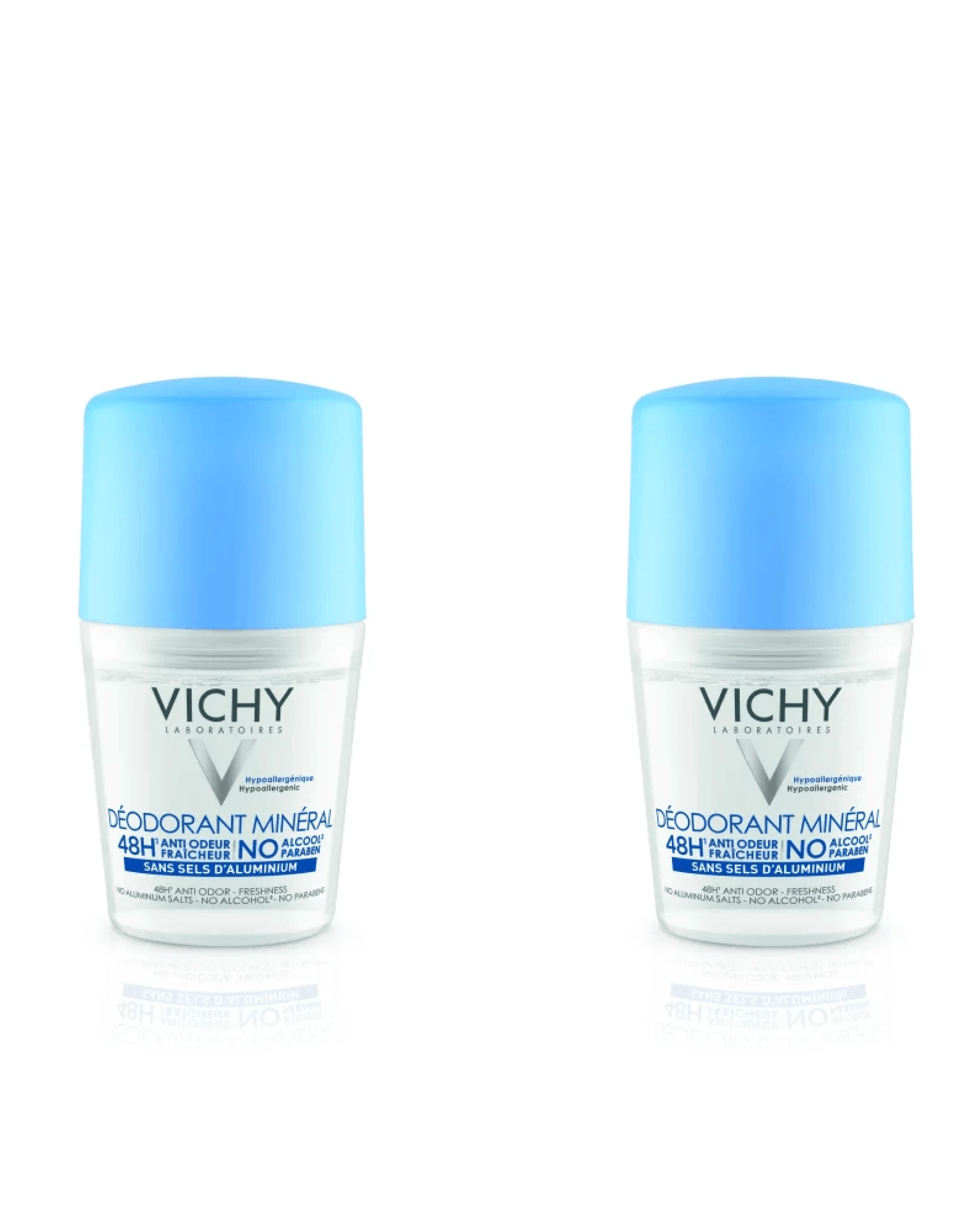 VICHY MINERAL GOLYÓS DEZODOR ÉRZÉKENY BŐRRE 50ML+50ML